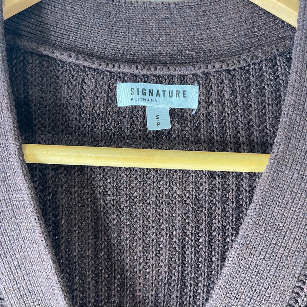 Reitmans Knit Cardigan Brown Ribbed Knit Oversized Size Small Cottagecore - Picture 2 of 9